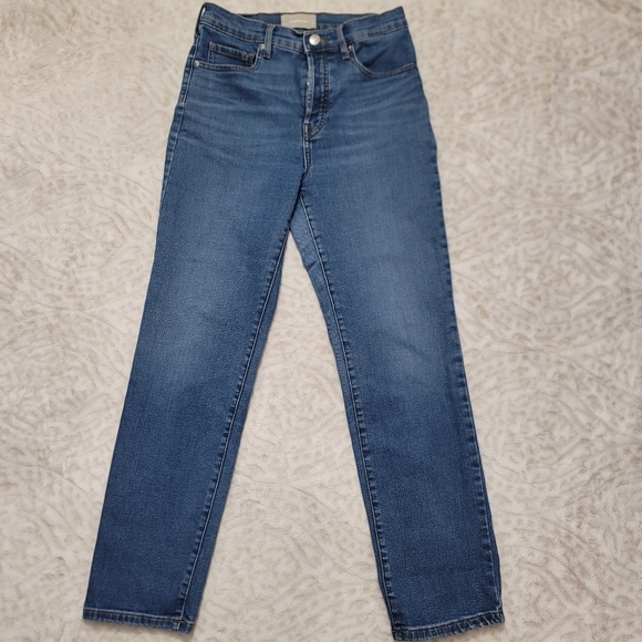 Everlane Denim - Everlane High-Rise Slim Straight Cigarette Jeans Size 28R Women's  Light Wash